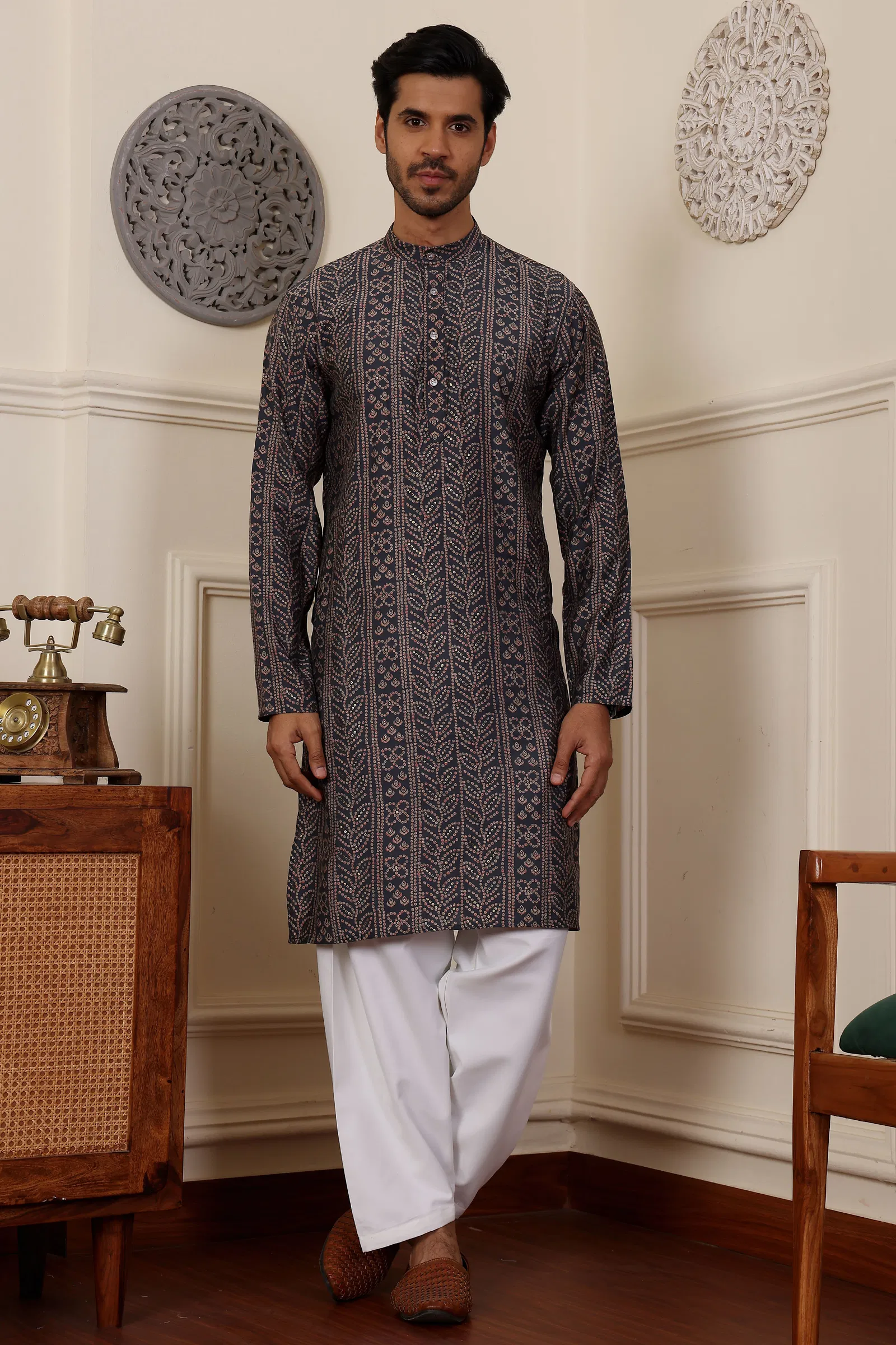 Rw Modal Silk With Printed Kurta Pyjama Wholesale In India